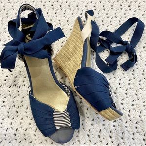 Seychelles navy ankle wrap espadrille